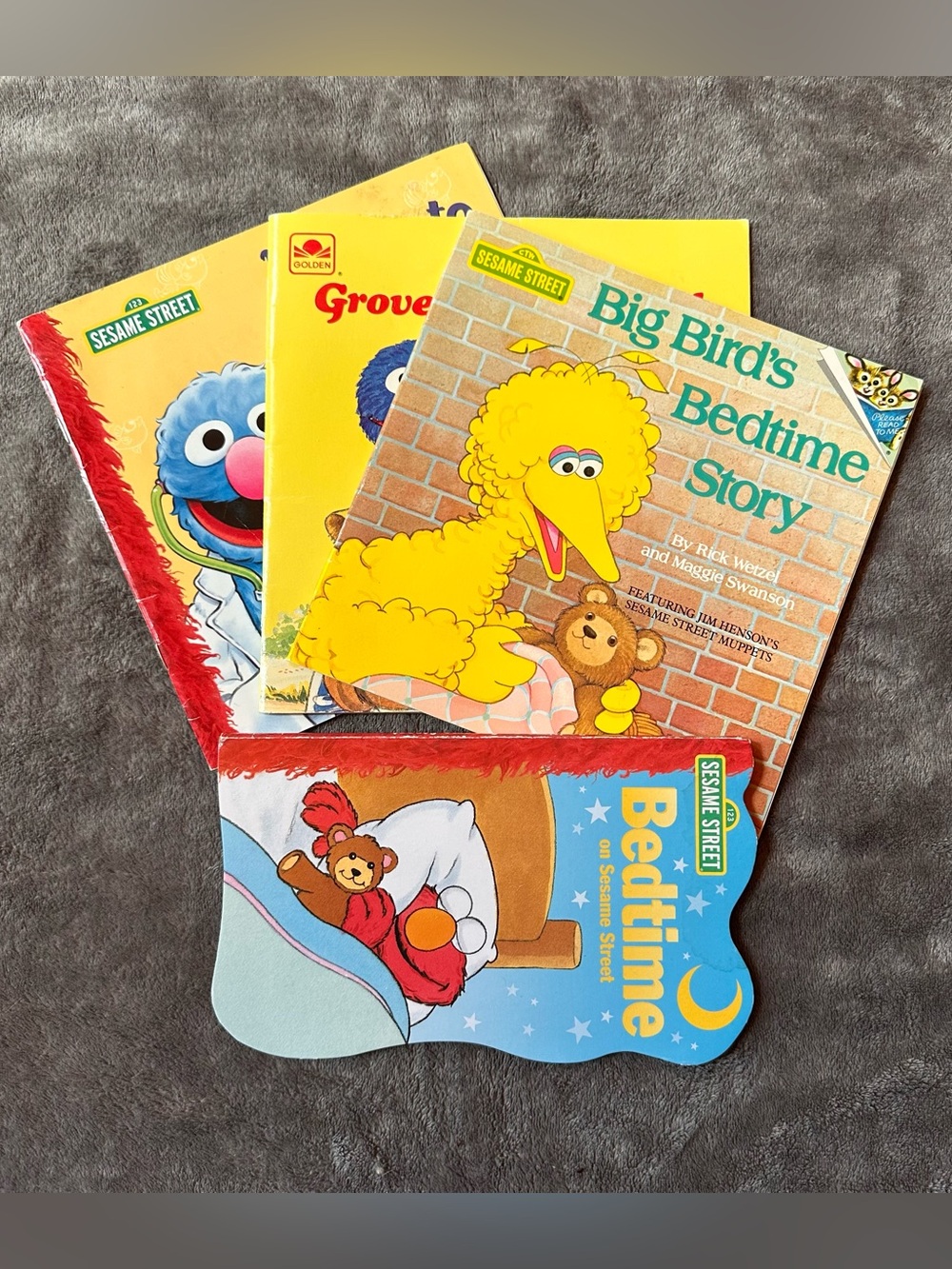 Sesame Street Big Bird & Friends Yellow Blue Kids Board Book Bundle